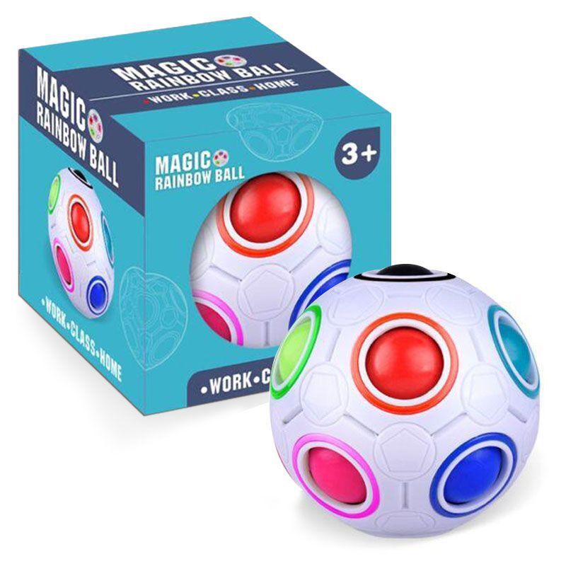 Cross-Border Rainbow Ball Cube 12-Hole Decompression Fingertip Toy Magic Ball Plastic Press Ball 7cm Decompression Artifact Cross-Border Rainbow Ball Cube 12-Hole Decompression Fingertip Toy Magic Ball Plastic Press Ball 7cm Decompression Artifact