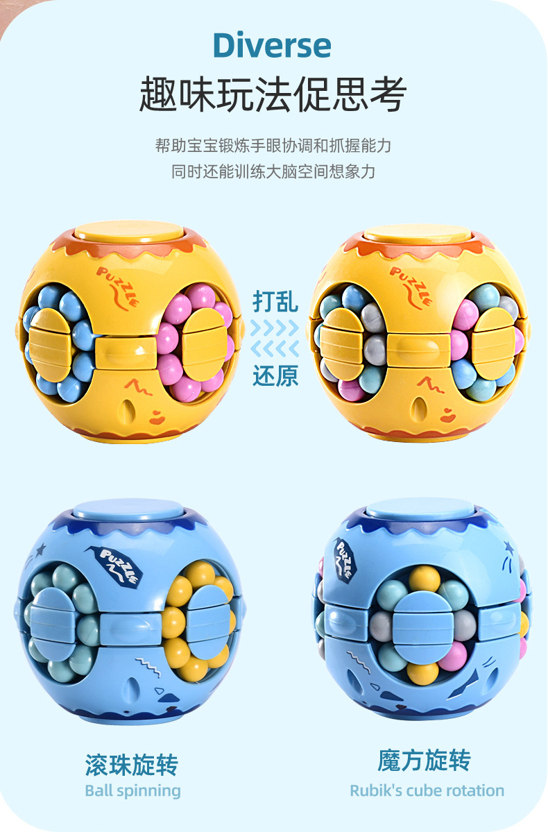 New Creative Rotational Hand Spinner Hamburger Rubik's Cube Toy Children's Intelligence Development Nostalgic Puzzle Magic Bean Wholesale New Creative Rotational Hand Spinner Hamburger Rubik's Cube Toy Children's Intelligence Development Nostalgic Puzzle Magic Bean Wholesale