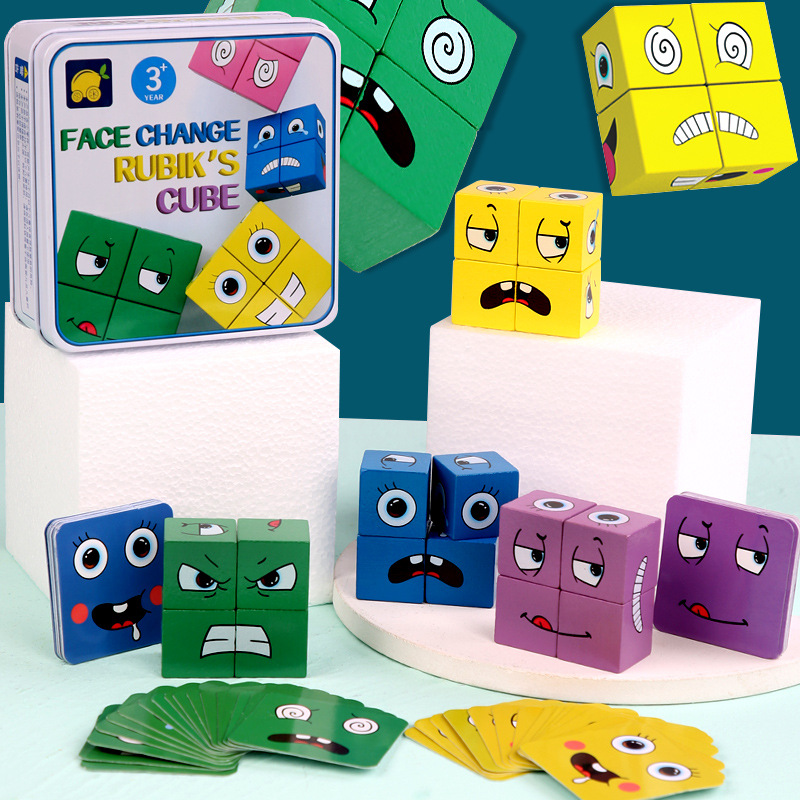 Children&#039;s 3D Face-Changing Cube Building Blocks Logical Thinking Training Large Magic Cube
