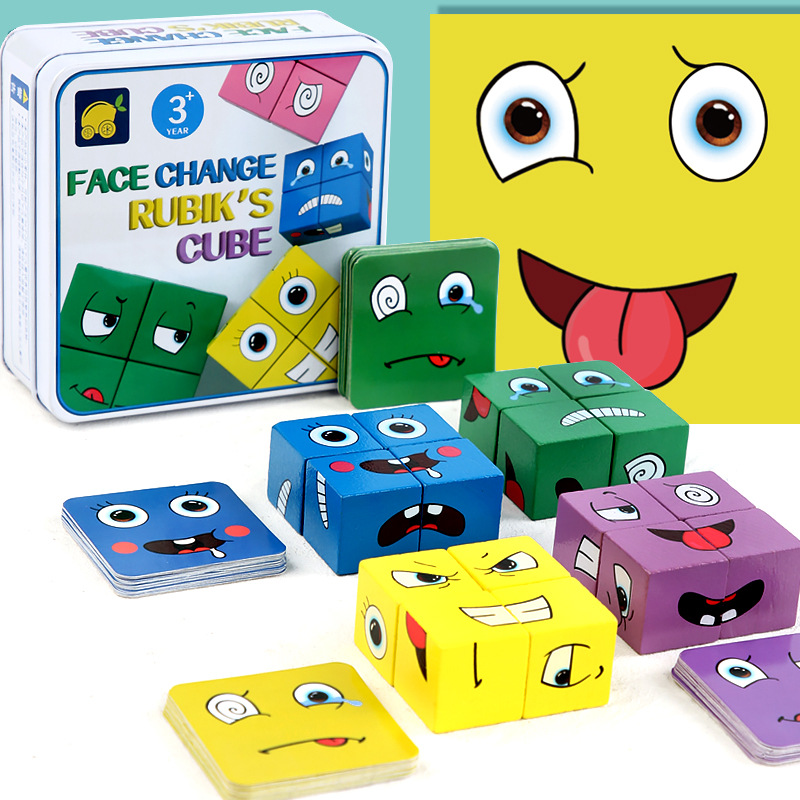 Children&#039;s 3D Face-Changing Cube Building Blocks Logical Thinking Training Large Magic Cube