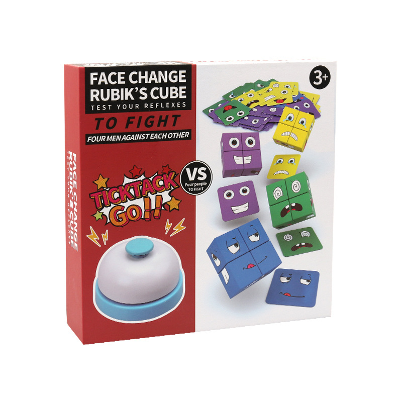 Magic Cube Face-Changing Cube Building Blocks Children&#039;s Parent-Child Board Game Wooden Challenge Level Toys