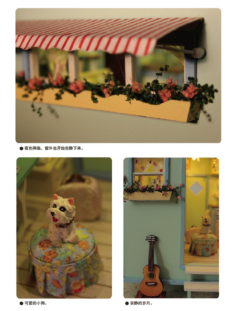 Cute Room DIY Cottage Light Brigade RV Model Creative Girls' Gifts Villa Model Toy Assembled Large