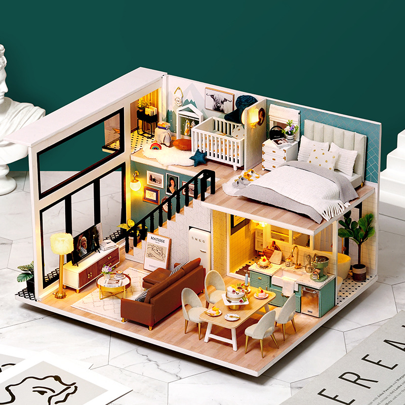 Cute Room DIY Cottage Comfortable Life Manual Assembly Model Toy Small House Creative Birthday Gift for Women