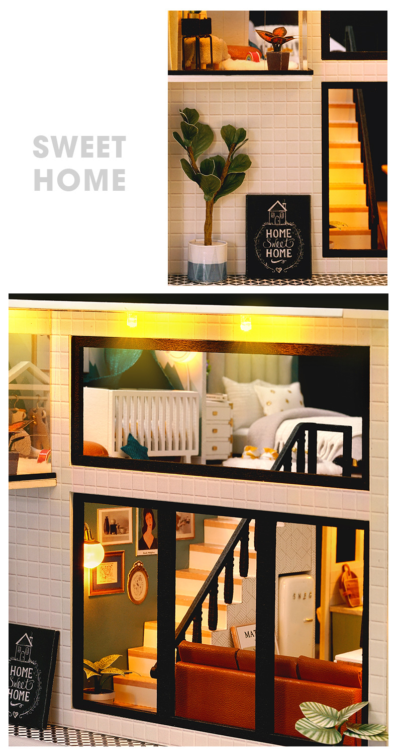 Cute Room DIY Cottage Comfortable Life Manual Assembly Model Toy Small House Creative Birthday Gift for Women