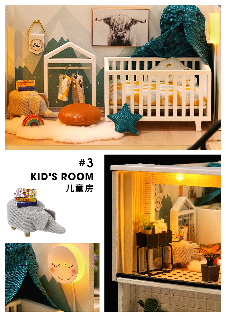 Cute Room DIY Cottage Comfortable Life Manual Assembly Model Toy Small House Creative Birthday Gift for Women