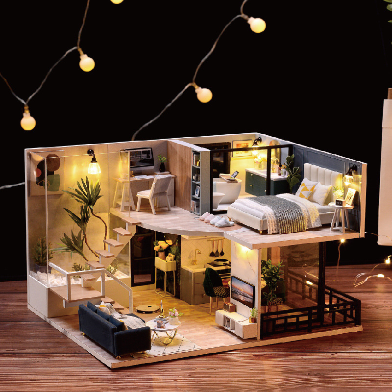 Cute Room Children&#039;s Hand Assembly Modern Style DIY Cottage House Boys and Girls Building Model Toy Gift