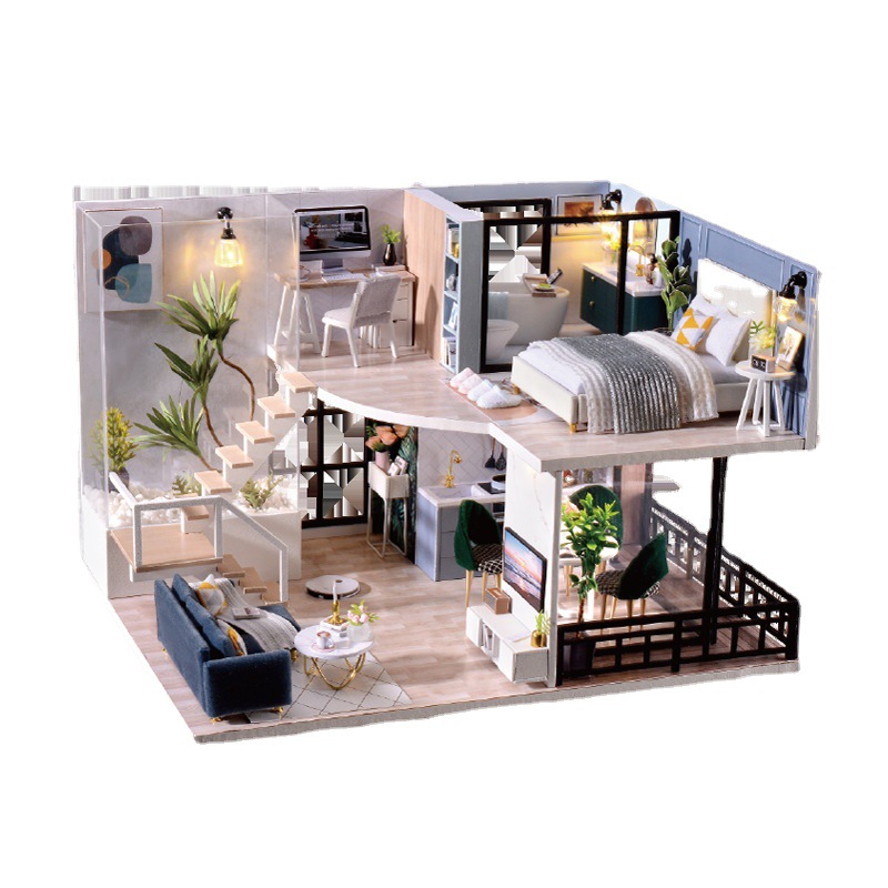Cute Room Children&#039;s Hand Assembly Modern Style DIY Cottage House Boys and Girls Building Model Toy Gift