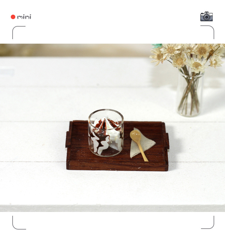 Doll House Accessories Ob11 Creative Design Decoration Miniature Model Toy Transparent Glass Ice Cream Cup Spoon I314 Doll House Accessories Ob11 Creative Design Decoration Miniature Model Toy Transparent Glass Ice Cream Cup Spoon I314