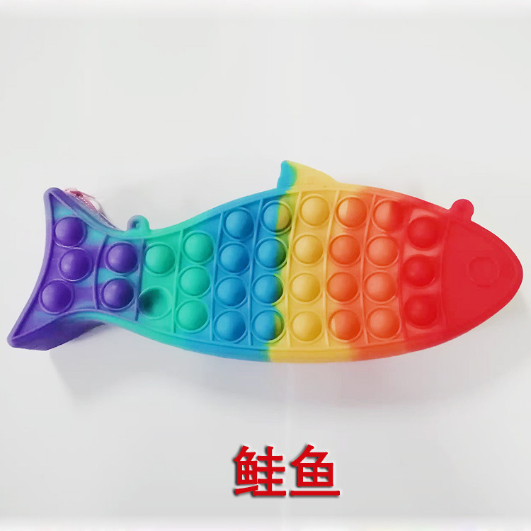 New Decompression Rat Killer Pioneer Fish Bag Children Pet Silicone Toy Bag Electric Fish Fingertip Bubble Music Bag