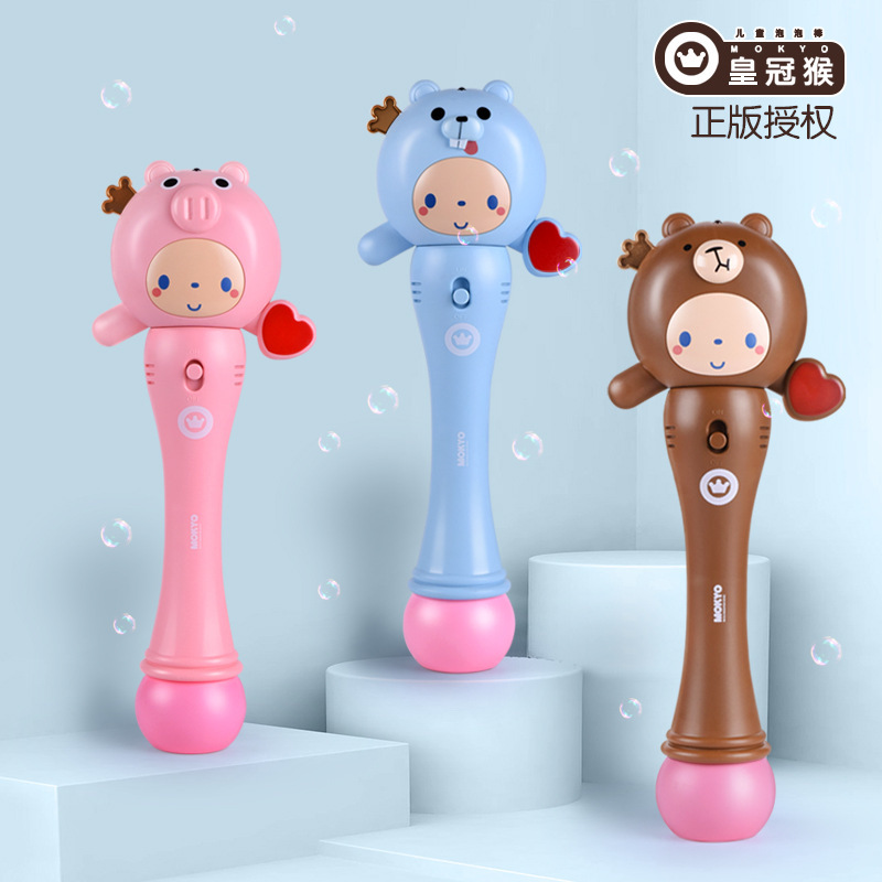 Girls heart electric bubble Stick Web celebrity Music Machine Children&#039;s Automatic bubble blowing toy wholesale