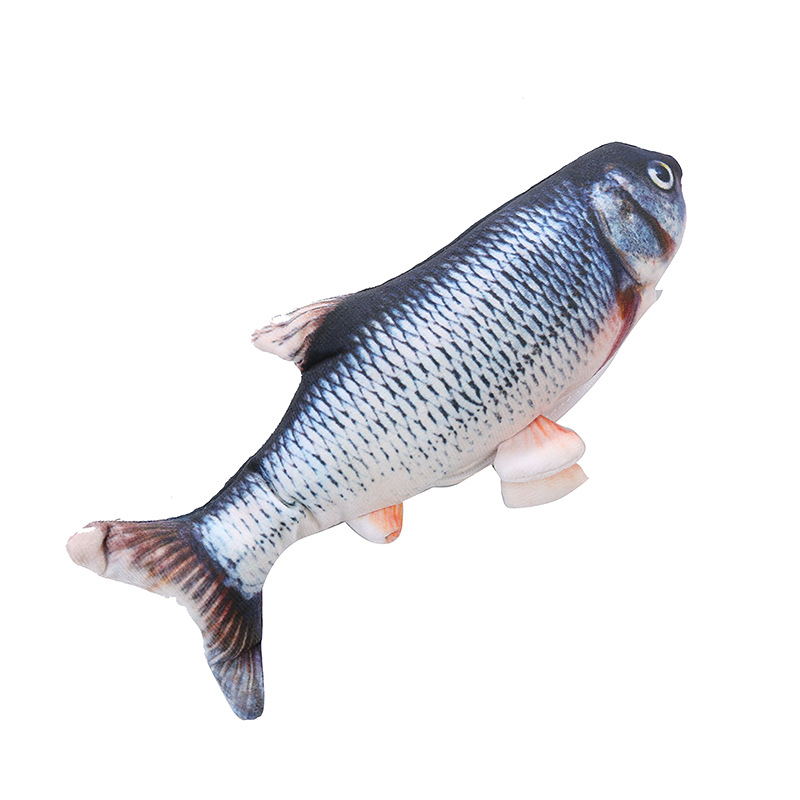 Electric Fish Simulated Fish Funny Cat Beating Fish TikTok Same Style Funny Cat Pet Toy USB Charging Net Red Fish