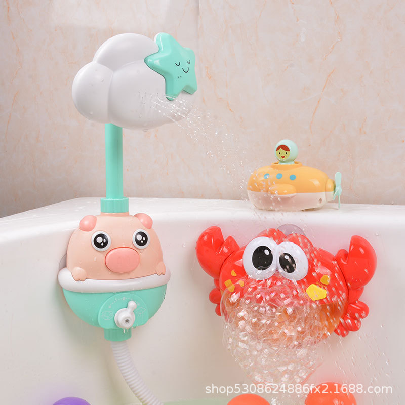 Douyin Celebrity Inspired Baby Electric Sunflower Shower Children's Bathroom Water Rotary Table Toy Bath