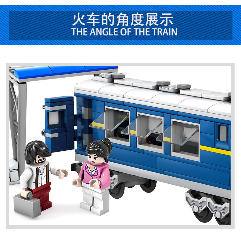 Kazi 98219-20 Electric Rail Train Dongfeng Diesel Diesel Locomotive Children Assembling Building Blocks Train Toy