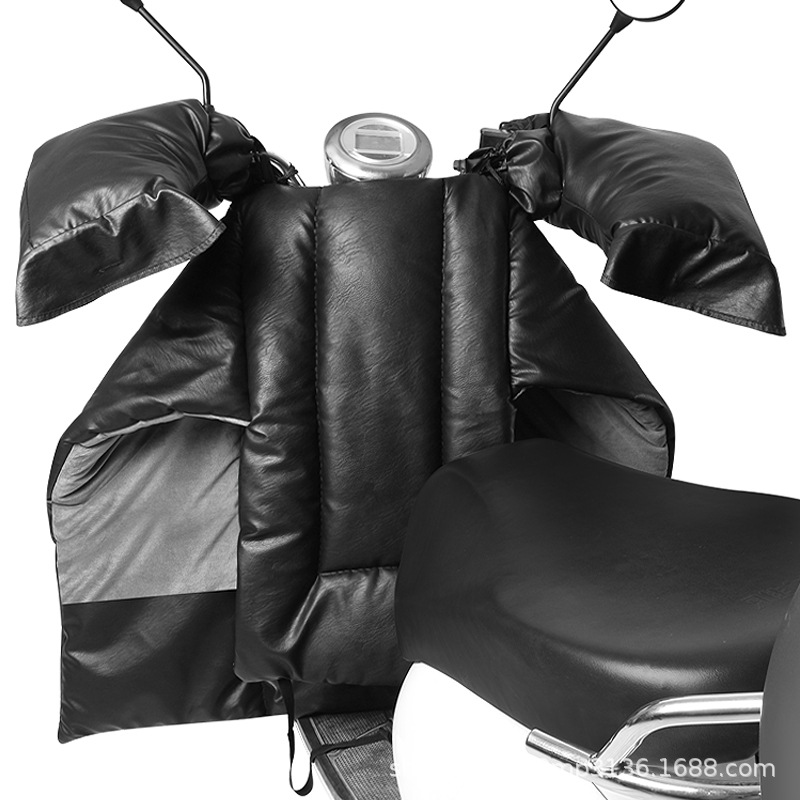E-Bike Windshield Pu Thick Warm Motorcycle Electric Toy Motorcycle Knee Pad Winter Windproof Rain Cold Proof Bellyband Leg