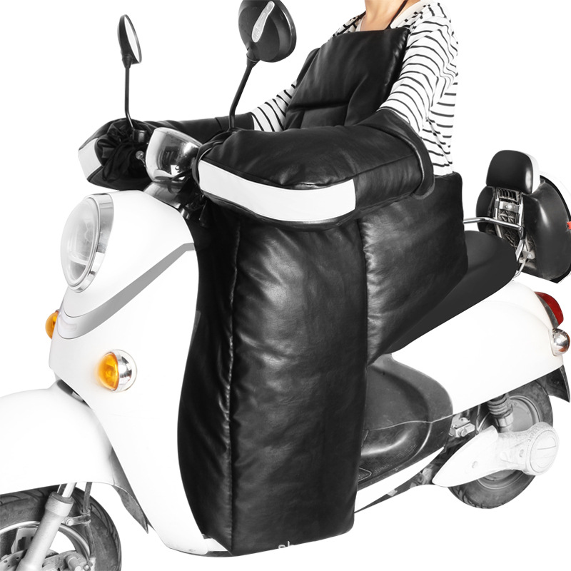 E-Bike Windshield Pu Thick Warm Motorcycle Electric Toy Motorcycle Knee Pad Winter Windproof Rain Cold Proof Bellyband Leg