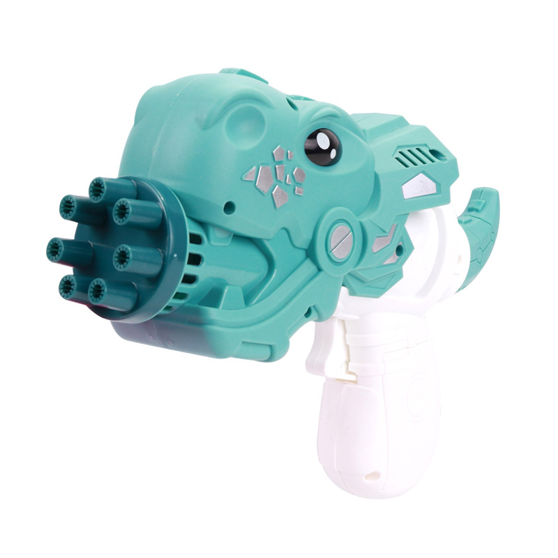 Best-Seller on Douyin Porous Dinosaur Shark Bubble Gun Electric Cartoon Fan Bubble Machine Children&#039;s Toy Stall Hot Sale