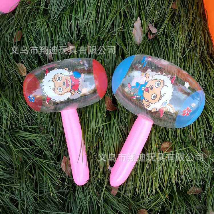 Peiqi VC Inflatable Hammer Inflatable Hammer Pinch Ring with Bell Scan Code Promotional Gifts Inflatable Toys Wholesale