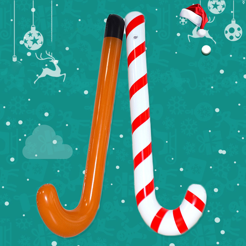 PVC Inflatable Crutches Christmas Walking Stick for the Elderly Christmas Activity Props Cross-Border Inflatable Toys