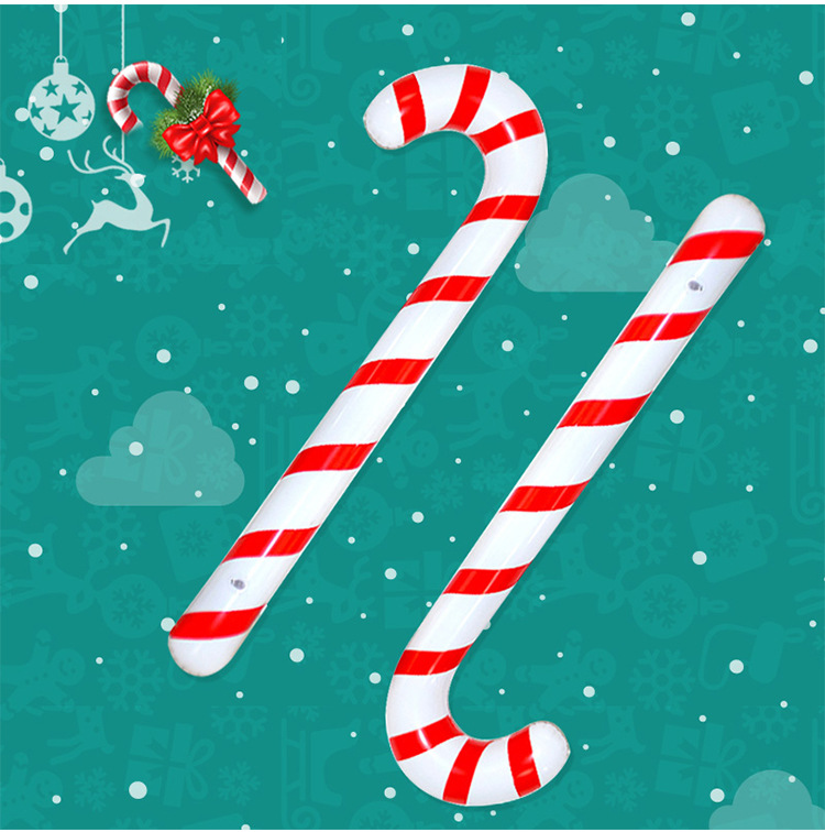 PVC Inflatable Crutches Christmas Walking Stick for the Elderly Christmas Activity Props Cross-Border Inflatable Toys