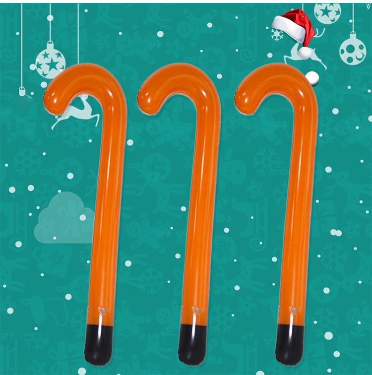 PVC Inflatable Crutches Christmas Walking Stick for the Elderly Christmas Activity Props Cross-Border Inflatable Toys