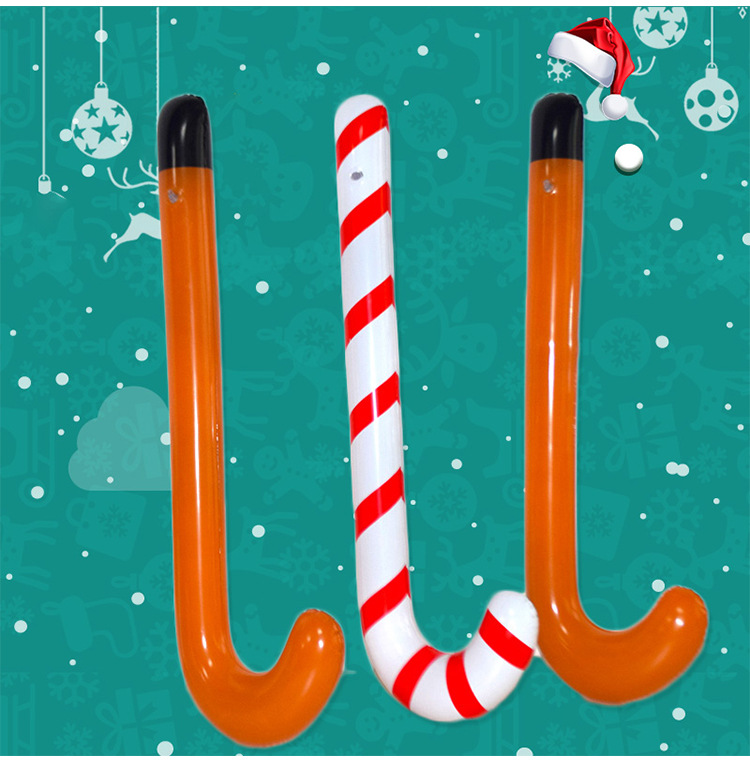 PVC Inflatable Crutches Christmas Walking Stick for the Elderly Christmas Activity Props Cross-Border Inflatable Toys