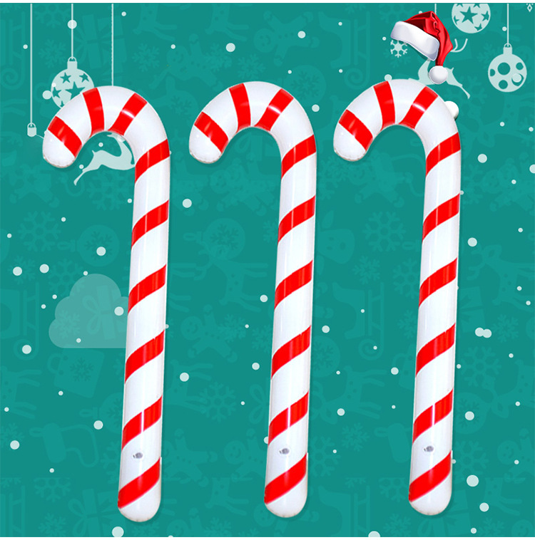 PVC Inflatable Crutches Christmas Walking Stick for the Elderly Christmas Activity Props Cross-Border Inflatable Toys