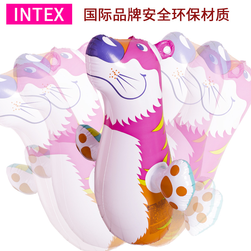 Intex 44669 3D Animal Tumbler Children&#039;s Inflatable Toys Boxing Bag Bottom Water Injection Leisure Toys