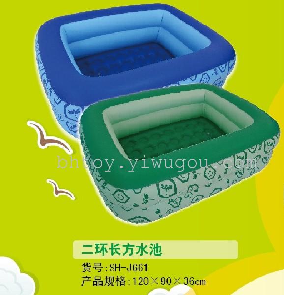 PVC inflatable toys square ring bubbles swimming pool infant swimming bath at the end of