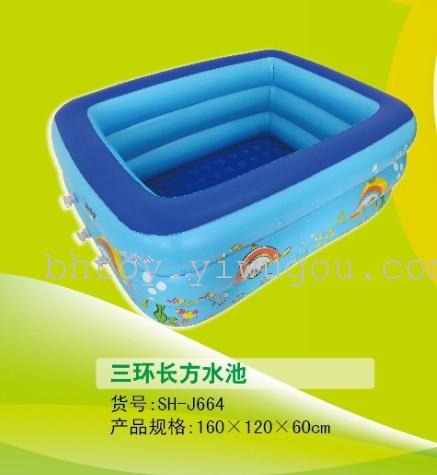 PVC inflatable toys square ring bubbles swimming pool infant swimming bath at the end of