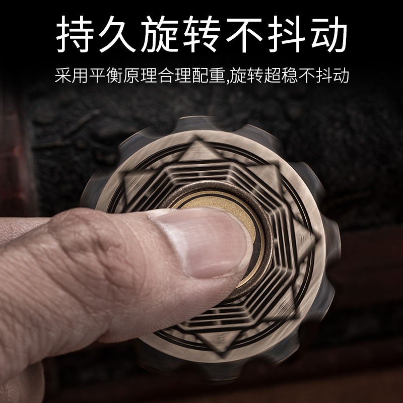 Viking Pirate Fingertip Gyro Pure Copper Assembled Rotating Finger Toy Adult EDC Relieving Spinning Top Gossip Toy