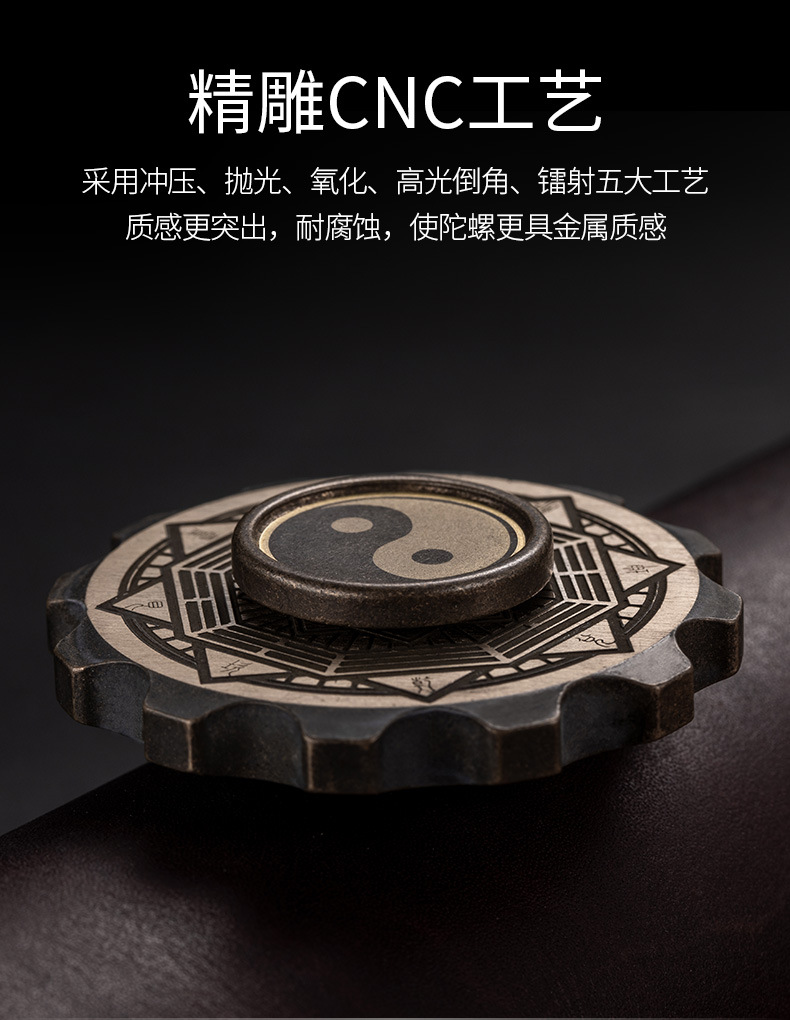 Viking Pirate Fingertip Gyro Pure Copper Assembled Rotating Finger Toy Adult EDC Relieving Spinning Top Gossip Toy