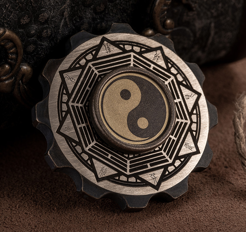 Viking Pirate Fingertip Gyro Pure Copper Assembled Rotating Finger Toy Adult EDC Relieving Spinning Top Gossip Toy