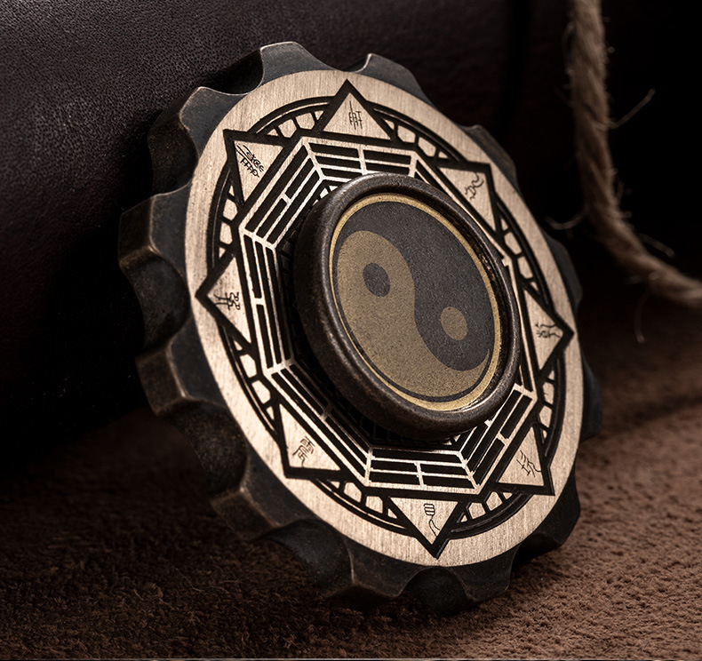 Viking Pirate Fingertip Gyro Pure Copper Assembled Rotating Finger Toy Adult EDC Relieving Spinning Top Gossip Toy