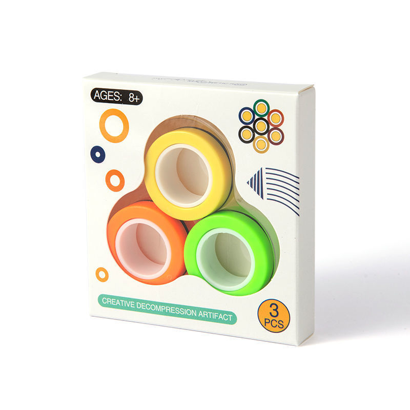 In Stock Wholesale Fingertip Gyro Finger Magnetic Ring Pressure Reduction Toy Magnetic Ring Gyro Fingertip Decompression