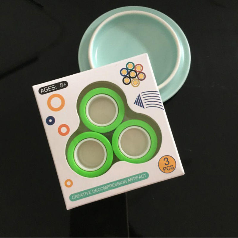 In Stock Wholesale Fingertip Gyro Finger Magnetic Ring Pressure Reduction Toy Magnetic Ring Gyro Fingertip Decompression