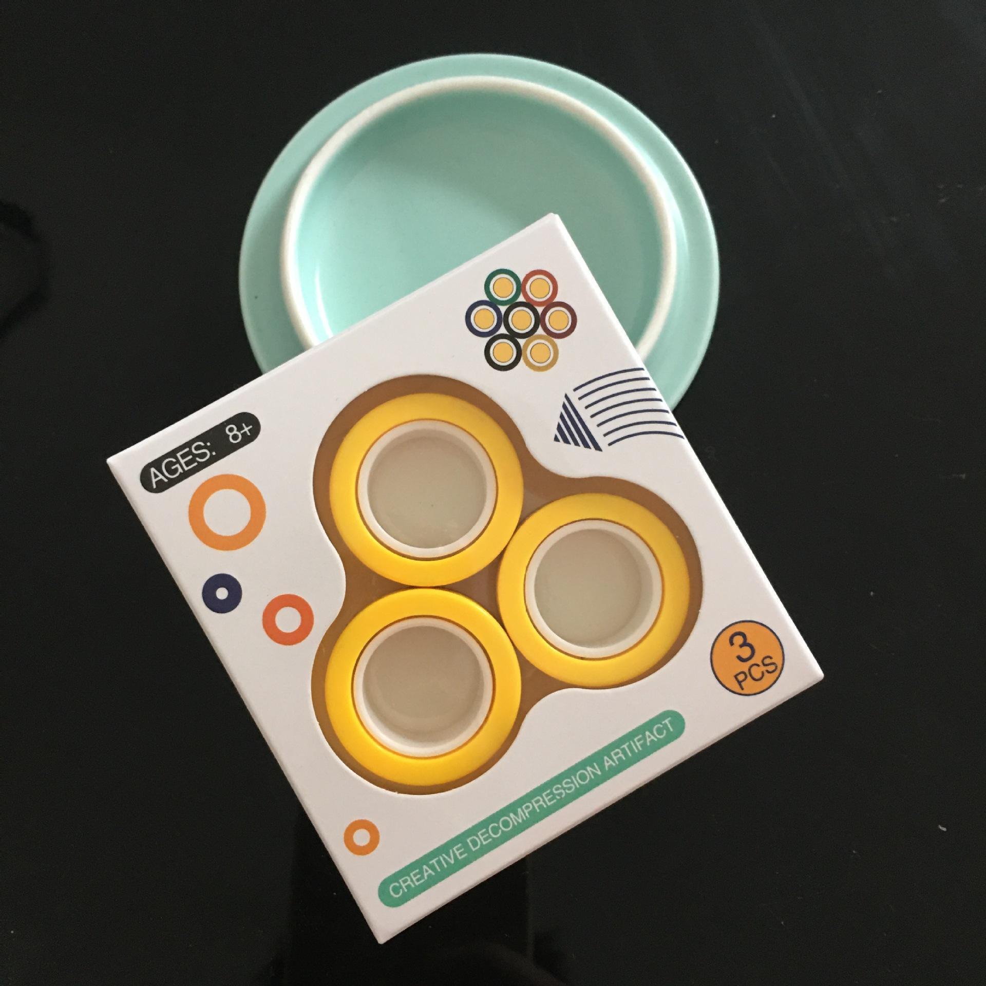 In Stock Wholesale Fingertip Gyro Finger Magnetic Ring Pressure Reduction Toy Magnetic Ring Gyro Fingertip Decompression