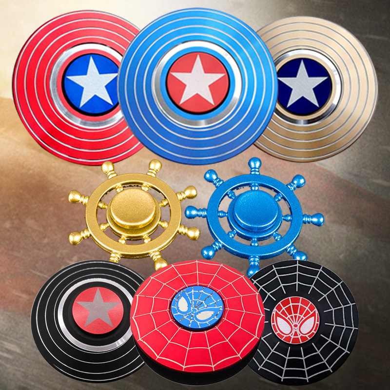New Captain America Fingertip Gyro Shield Aluminum Alloy Gyro Spinner Pressure Reduction Toy Gyro Manufacturer
