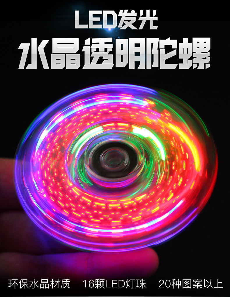 Crystal Led Fingertip Gyro for Decompression Three-Leaf Colorful Luminous Glow Toy Decompression Artifact Stall Hot Sale Crystal Led Fingertip Gyro for Decompression Three-Leaf Colorful Luminous Glow Toy Decompression Artifact Stall Hot Sale