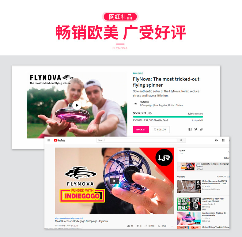 Cross-Border New Flynova Free Route Fingertip Gyro Creative Swing Casual Interactive Toy Flying Gyro