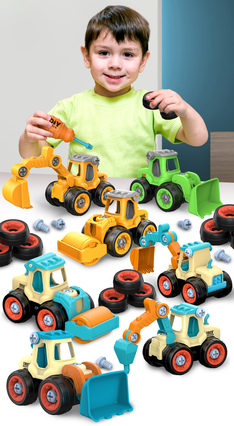 Cross-Border Children Disassembly Engineering Vehicle DIY Excavator Soil Pushing Toy Car Detachable Puzzle Screw Combination Model Cross-Border Children Disassembly Engineering Vehicle DIY Excavator Soil Pushing Toy Car Detachable Puzzle Screw Combination Model