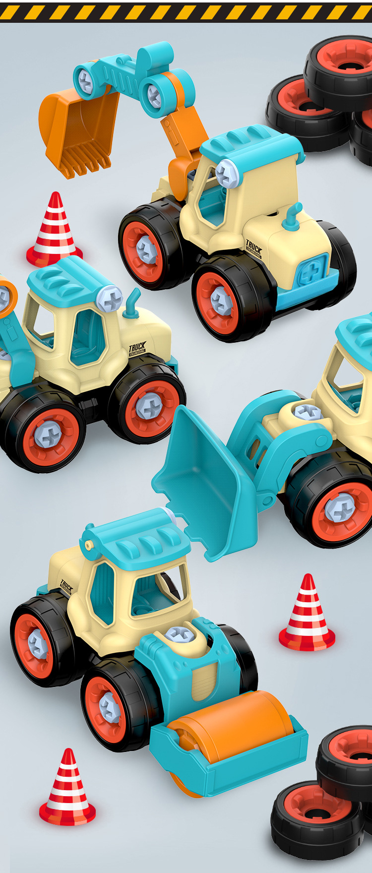 Cross-Border Children Disassembly Engineering Vehicle DIY Excavator Soil Pushing Toy Car Detachable Puzzle Screw Combination Model Cross-Border Children Disassembly Engineering Vehicle DIY Excavator Soil Pushing Toy Car Detachable Puzzle Screw Combination Model