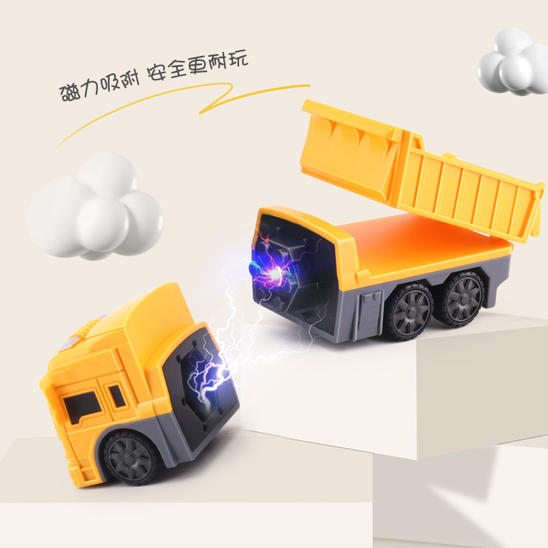 Children&#039;s Variety Engineering Car Toys Magnetic Building Blocks Magnet Puzzle Robot Assembled Car Baby Boy Gift