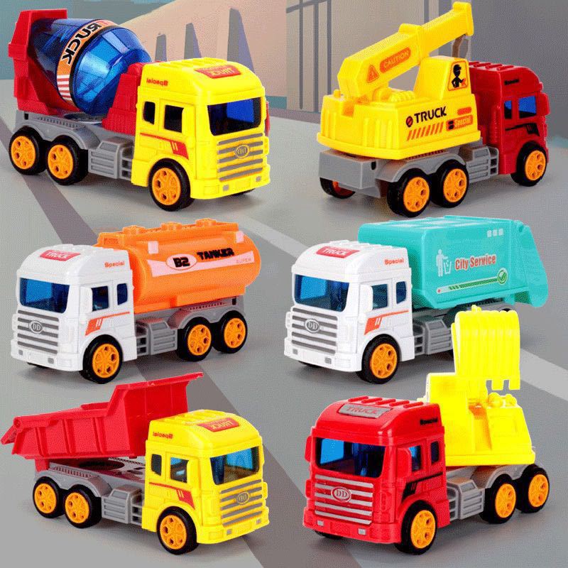 Cross-Border Inertia Warrior Engineering Vehicle Children&#039;s Toy Simulation Model Car Night Market Stall Toy Wholesale