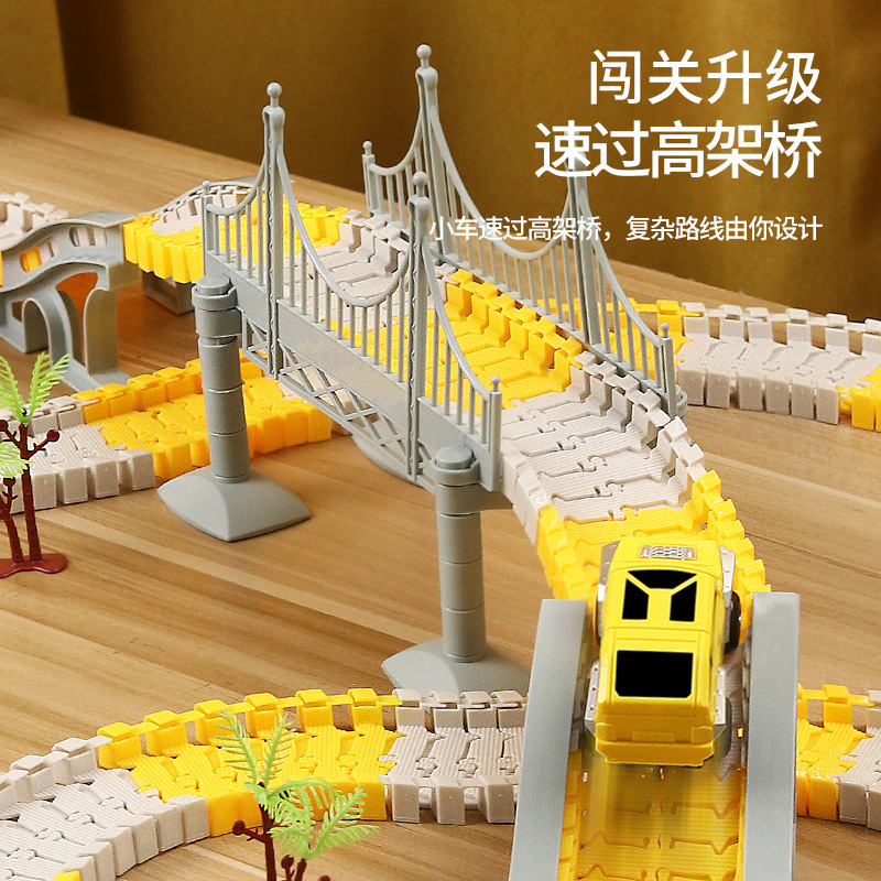 Tongli Electric Track Toy Car Engineering Car Children&#039;s Educational Toys Wholesale Boy Assembly DIY Car Excavator