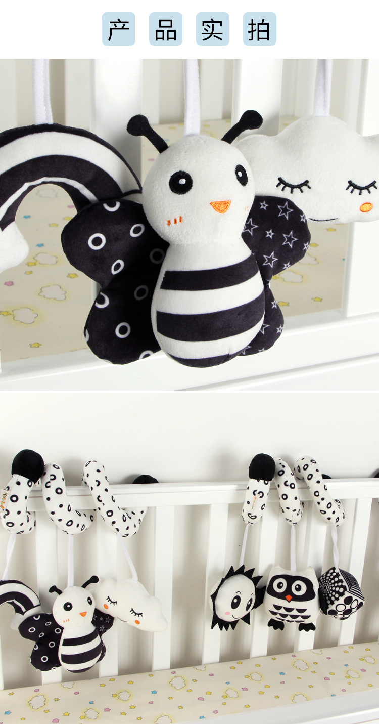 New Arrival Cartoon Animal Crib Winding Toy with Bell Black and White Bed Winding Series Baby Toys in Stock New Arrival Cartoon Animal Crib Winding Toy with Bell Black and White Bed Winding Series Baby Toys in Stock