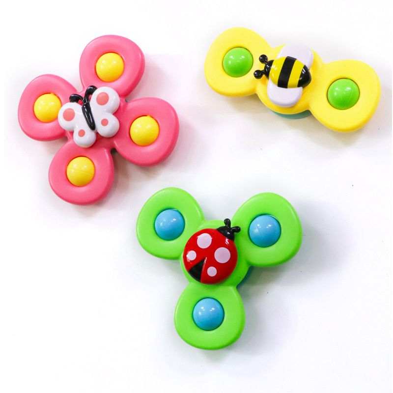 Children&#039;s Cartoon Suction Cup Rotary Table Vocal Insect Flower Rotating Gyro Cartoon Baby Toys