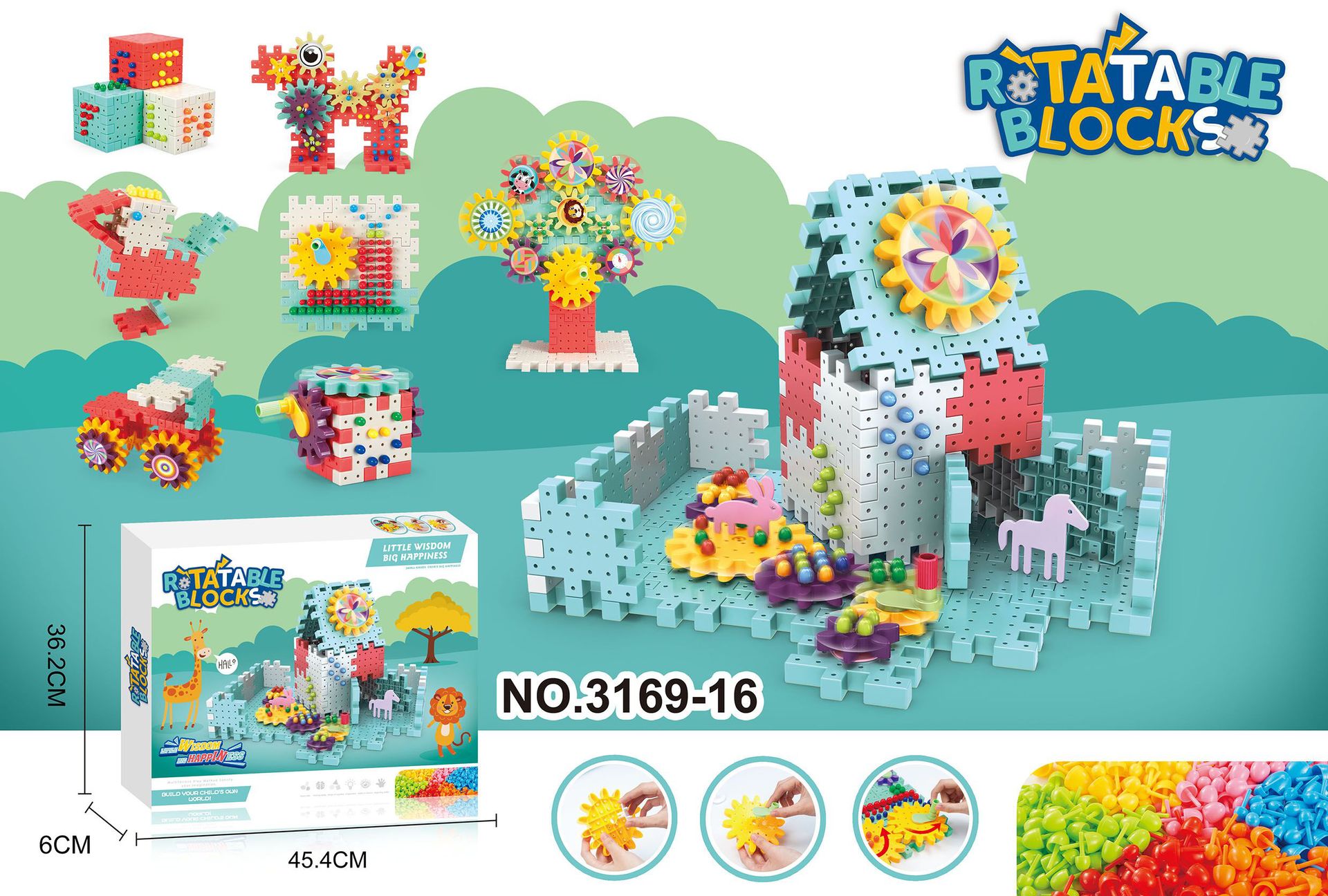 Cross-Border Children 'S Rotating Gear Variety Assembling Building Blocks Mushroom Nail Puzzle Assembling Early Education Enlightenment Baby Toys Cross-Border Children 'S Rotating Gear Variety Assembling Building Blocks Mushroom Nail Puzzle Assembling Early Education Enlightenment Baby Toys