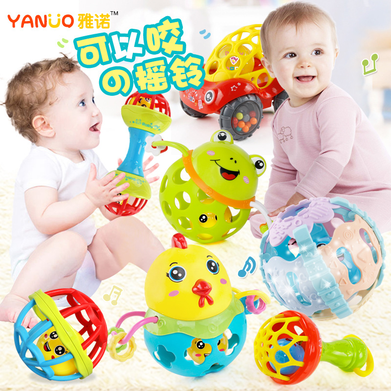 Baby hand shake bell ball Baby Teaching AIDS Shake Bell Fitness soft Rubber ball bell ball Baby Toys