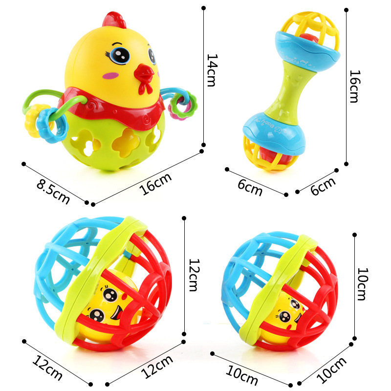 Baby hand shake bell ball Baby Teaching AIDS Shake Bell Fitness soft Rubber ball bell ball Baby Toys