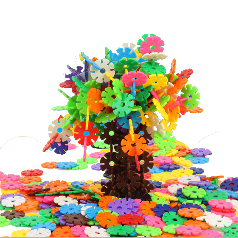 Early Education Insert Snowflake Building Blocks Box Plastic Assembling Combined Baby Toddler Intelligence  Baby toys